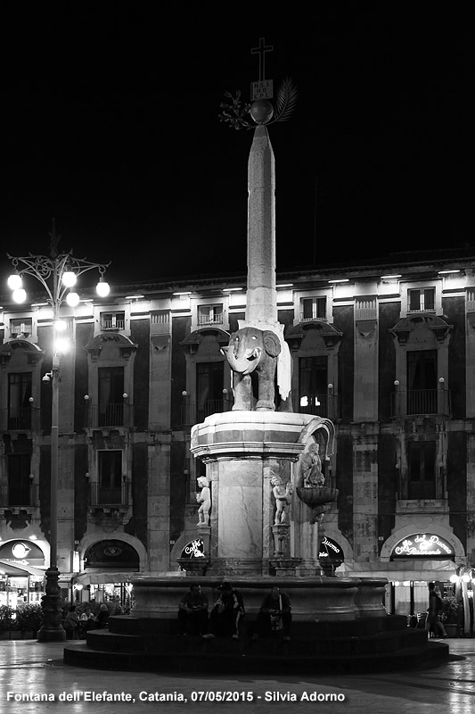 Bianco e nero notturno - Fontana dell'Elefante