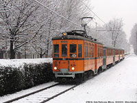 Neve sulla citta' - Tranvia Milano-Limbiate.