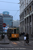Sera d'inverno - Tram e ciclista