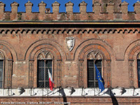 Dettagli di marmo e mattoni - Palazzo del comune
